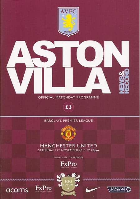 Aston Villa FC v Manchester United FC